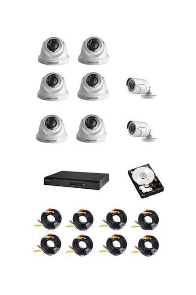 Hikvision High-quality turbo home security camera kit, 8 cameras with digital...