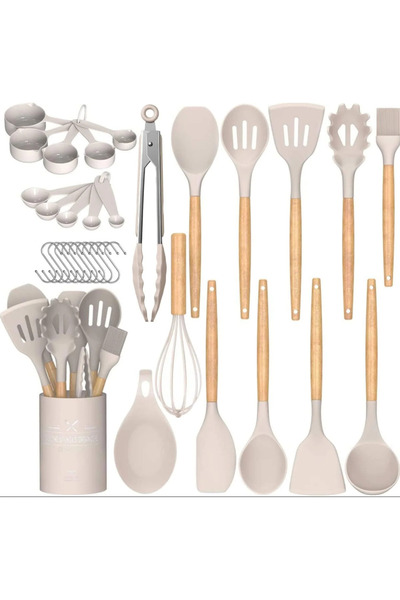 Roomlyne Silicone Cooking Utensils Set 28 Pcs NonStick Kitchen Utensils Set w...