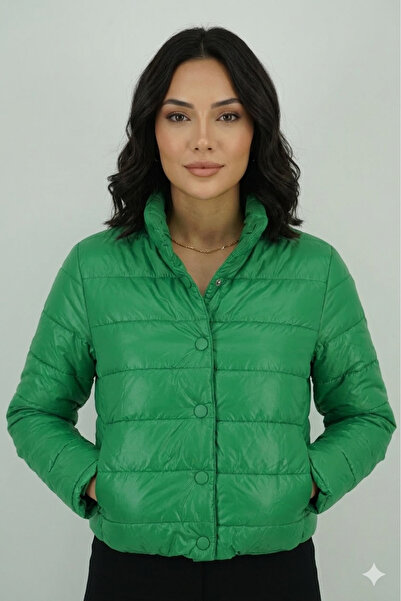 OEM Women's short puffer jacket with studs, urban style, bust 76 cm