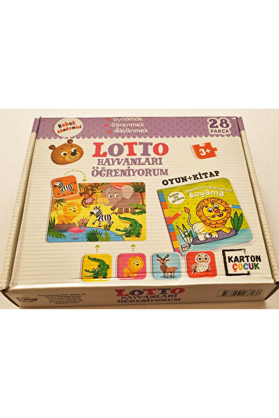 KARTON ÇOCUK Baby Academy Puzzle Cards + Coloring Book - Lotto / Learning abo...