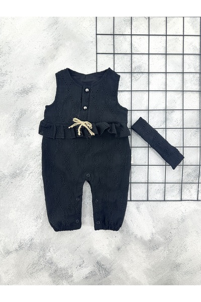 BEBEMER Coşay 0091 Top Buttoned Jumpsuit (6-18 Months) Black