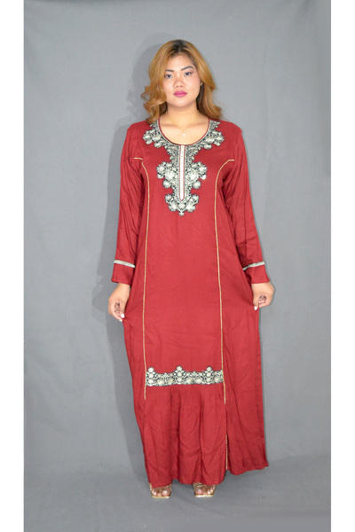 Zainah Women’s Jalabiya – Modest Long Dress with Embroidered Details - Perfec...