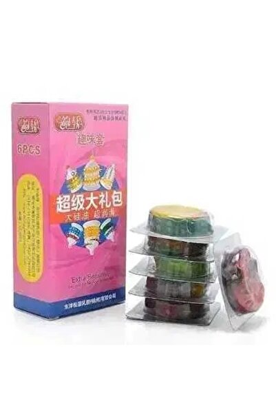 DAsiNU 1 Set cu 6 Prevezervative Latex cu Striatii