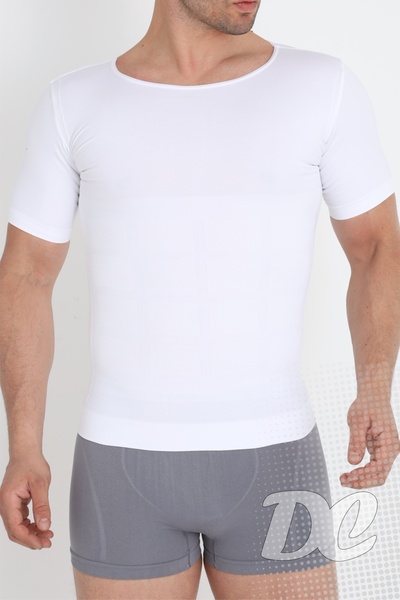 DC قميص داخلي رجالي لشد الصدر والبطن يبرز انحناءات الجسم قميص داخلي بأكمام قصيرة