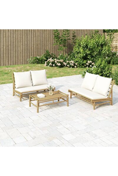 Concept Σετ επίπλων κήπου 2 τεμαχίων σε κρεμ λευκό χρώμα με μαξιλάρια, από Μπ...