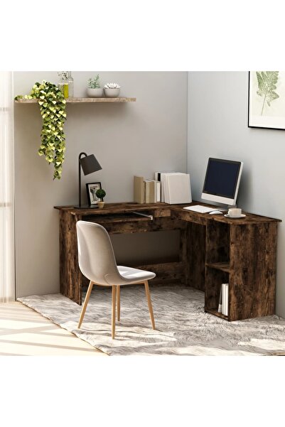 Concept Birou de colț, stejar afumat, 120x140x75 cm, lemn prelucrat