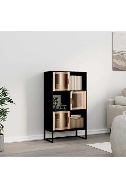 Concept Dulap înalt, negru, 70x35x125 cm, lemn prelucrat