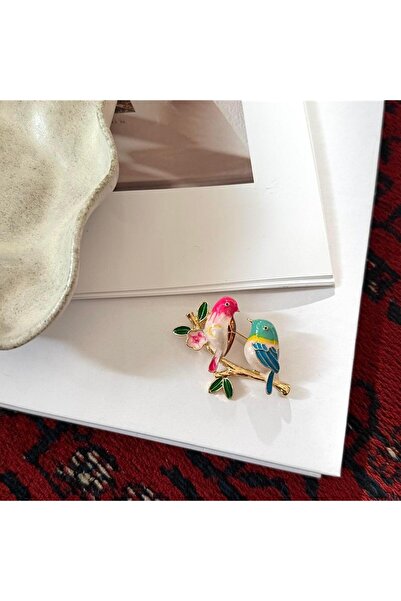 Alice İsstanbul Renkli Kuşlar Broş
