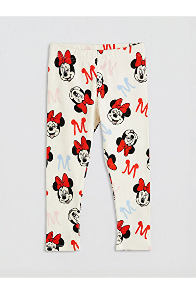 LC Waikiki Girls' Minnie Mouse Printed Corded Fabric Leggings for Style Seeke...