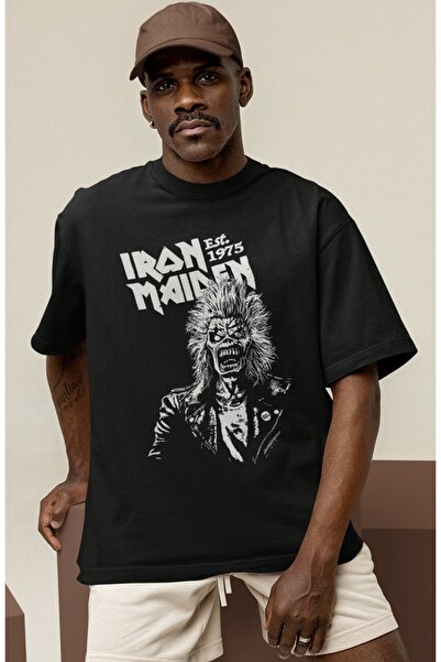 SEVBANO Design Iron Maiden Rock Metal Music Band Printed Unisex Oversized T-S...