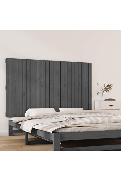 Concept Tăblie de pat pentru perete, gri, 147x3x90 cm, lemn masiv pin