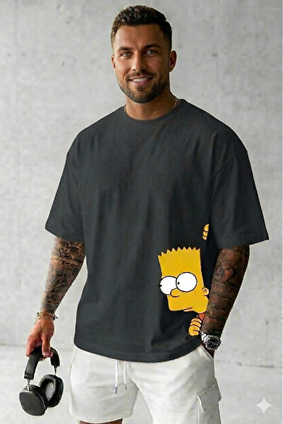 ALİ.COM Unisex Crew Neck Cotton Llu Oversized T-Shirt