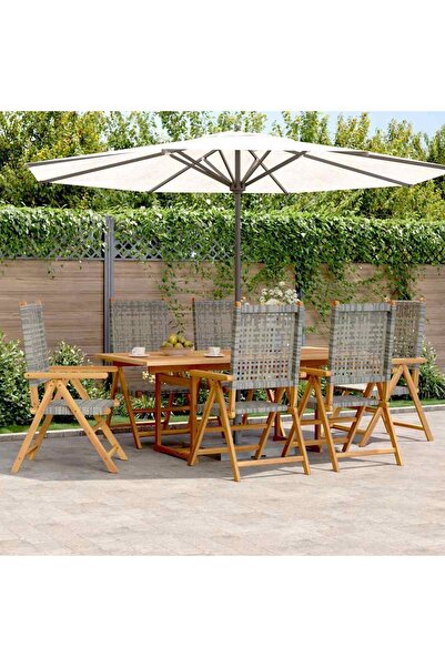 Concept Πτυσσόμενες καρέκλες κήπου, 6 τεμ., 47x47x89 εκ., από μασίφ ξύλο τικ