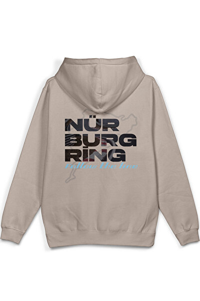 Overoz Nürburgring Race Track Car Back مطبوع بغطاء رأس سويت شيرت نصف كبير الح...