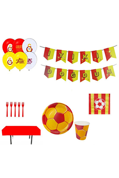 Hayaller Dükkanı Galatasaray Yellow Red Birthday Party Set Economical for 16 ...
