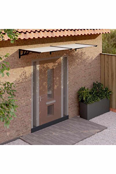 Concept Στέγαστρο πόρτας, μαύρο και Διαφανές, 239x90 cm, πολυανθρακικό