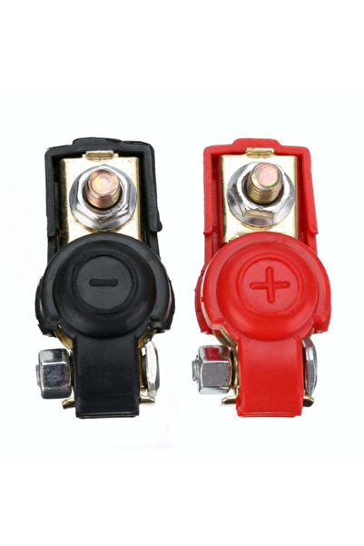 NO BRAND Κόκκινοι και Μαύροι Ακροδέκτες Μπαταρίας Αυτοκινήτου με Ελαστική Μόν...