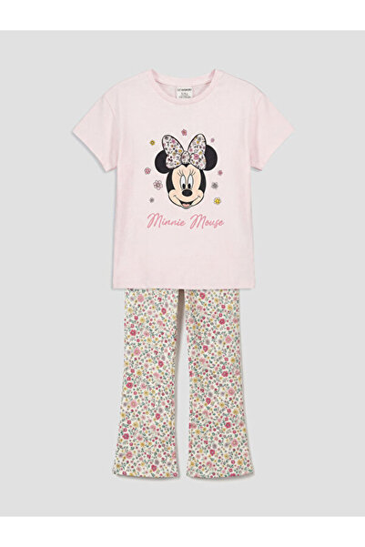 LC Waikiki RMZ GİYİM FARKİLYA Tricou și colanți pentru fete cu imprimeu Minni...