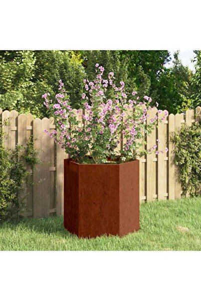 Concept Jardinieră, ruginiu, 40x40x45 cm, oțel corten