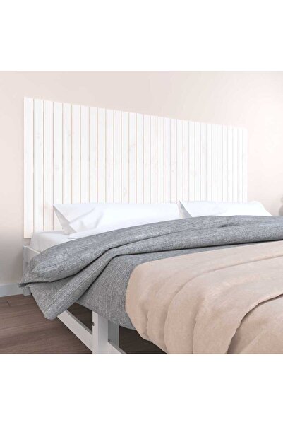 Concept Tăblie de pat pentru perete, alb, 204x3x90 cm, lemn masiv pin