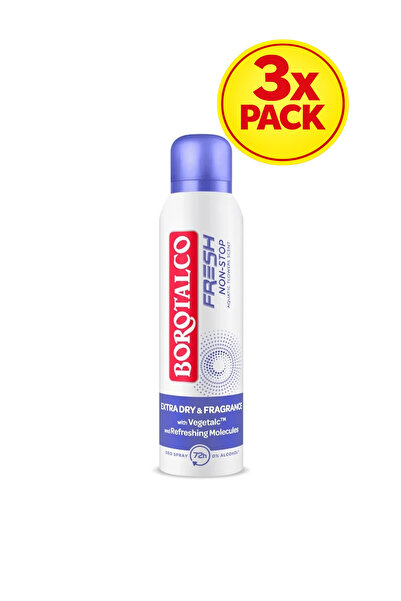 Borotalco 3x PACK Fresh Violet Deodorant Spray 150ml
