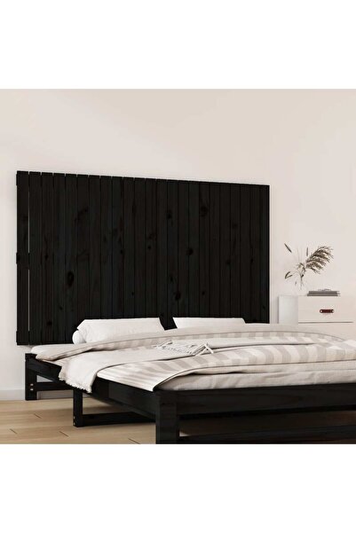 Concept Tăblie de pat pentru perete, negru, 147x3x90 cm, lemn masiv pin