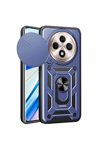 cepmoda حافظة REDMİ "14C" ذات الطبقة المزدوجة - حلقة، حامل، غطاء كاميرا منزلق...