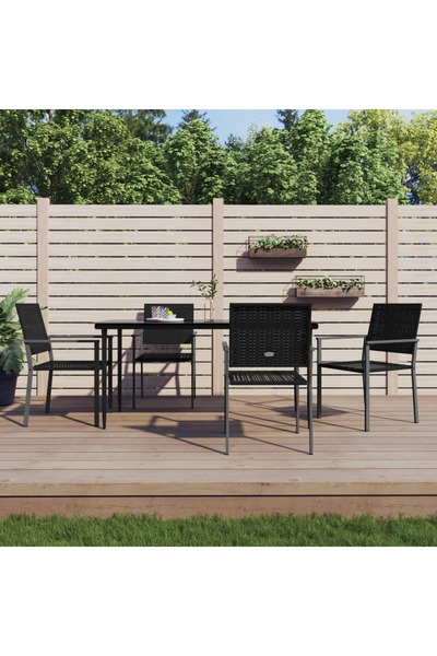 Concept Set mobilier de grădină, 5 piese, poliratan și oțel