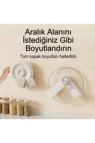 MAİN SHOP Suport pentru capace de oală, montat pe perete, 2 bucăți, nu necesi...