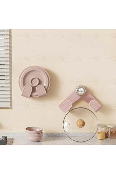 MAİN SHOP Suport de depozitare pentru capace de oală cu 2 ventuze și suportur...