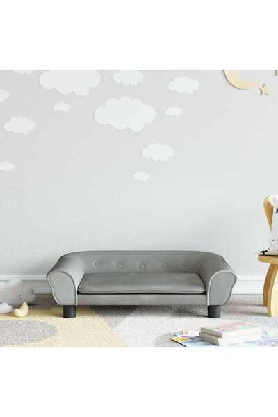 Concept Παιδικός καναπές, ανοιχτό γκρι, 70x45x26 εκ., Βελούδο