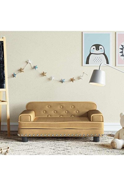 Concept Παιδικός καναπές, καφέ, 70x45x30 εκ., Βελούδο