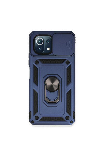 cepmoda حافظة Mi "11 LITE" ذات الطبقة المزدوجة - حلقة، حامل، غطاء منزلق للكام...