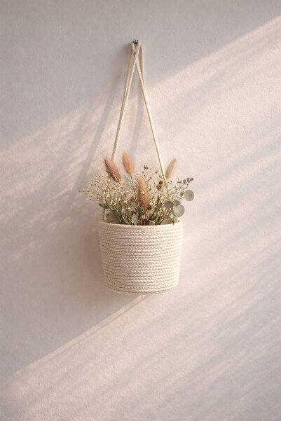 ÖRGÜM Çiçeklik Dekoratif Saksılık 15x15 Cm BİTKİ VE ASMA APARATI DAHİL DEĞİLDİR