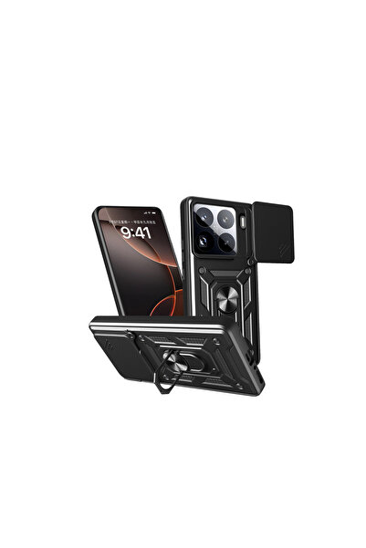 cepmoda حافظة Mi "15 PRO" ذات الطبقة المزدوجة - مع حلقة وحامل وكاميرا منزلقة ...