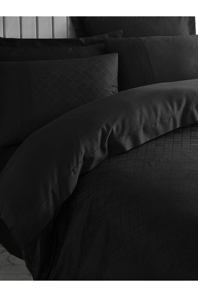 online kapsulavm avm alışveriş Double Jacquard Satin Nev Set Checkerboard Black