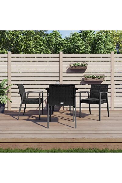 Concept Set mobilier de grădină cu perne, 5 piese, poliratan și oțel