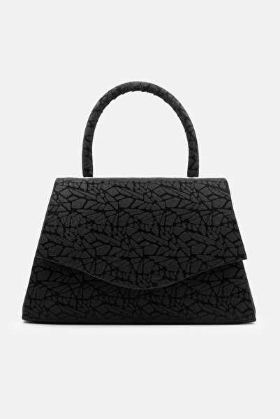 LikeMoon Μαύρη γυναικεία τσάντα με σχέδια, τσάντα βραδινού φορέματος με λουρά...