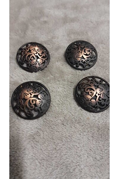 ILCARE Antique Copper Brushed Metal Button 38 Size 24 mm 4 Pieces
