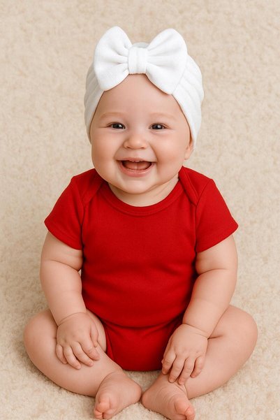 BYS BABY FASHION 3-Piece Newborn Baby Girl/Girl Child Double Layer Bonnet with Bow, Suitable for Use between 0-12 Months