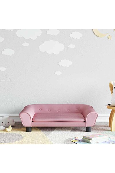Concept Παιδικός καναπές, ροζ, 70x45x26 εκ., Βελούδο