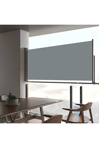 Concept Copertină laterală retractabilă de terasă, gri, 60 x 300 cm