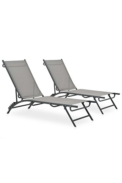 Concept Ξαπλώστρες, 2 τεμ., από textilene και ατσάλι