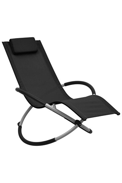 Concept Șezlong pentru copii, negru, oțel