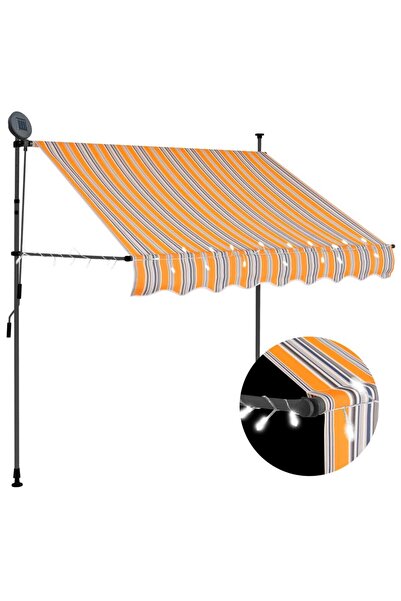 Concept Χειροκίνητη αναδιπλούμενη τέντα με LED, κίτρινη & μπλε, 100 cm