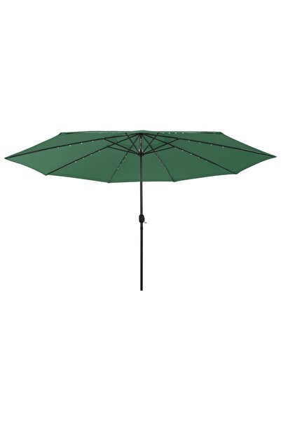 Concept Umbrelă de soare exterior, LED-uri & stâlp metal, verde, 400 cm