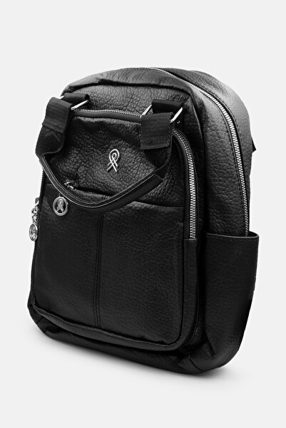 LikeMoon Geantă neagră cu mai multe compartimente pentru femei, cu fermoar, g...