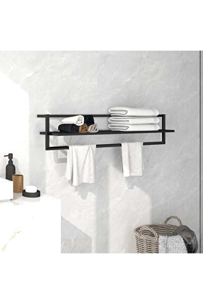 Concept Ράφι πετσετών, μαύρο, 95x25x22 cm, σιδερένιο