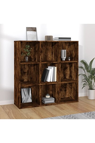 Concept Βιβλιοθήκη, καπνιστή δρυς, 98x30x98 εκ.