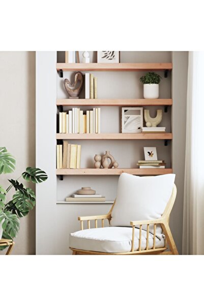 Concept Poliță de perete, 80x20x6 cm, lemn masiv de stejar netratat